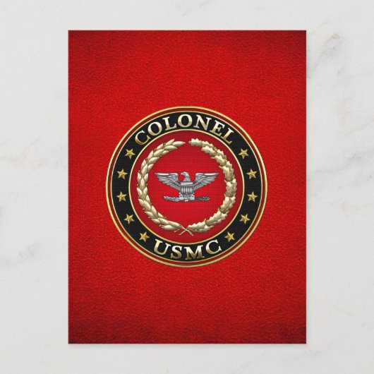 US Marines: Kolonel (USMC Col) [3D] Briefkaart (Voorkant)