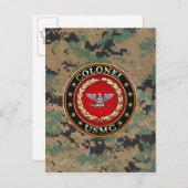 US Marines: Kolonel (USMC Col) [3D] Briefkaart (Voorkant / Achterkant)