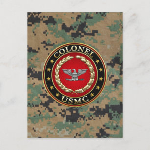 US Marines: Kolonel (USMC Col) [3D] Briefkaart