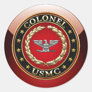 US Marines: Kolonel (USMC Col) [3D] Ronde Sticker
