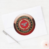 US Marines: Kolonel (USMC Col) [3D] Ronde Sticker (Envelop)