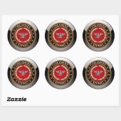 US Marines: Kolonel (USMC Col) [3D] Ronde Sticker (Vel)