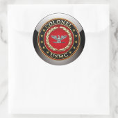 US Marines: Kolonel (USMC Col) [3D] Ronde Sticker (Tas)