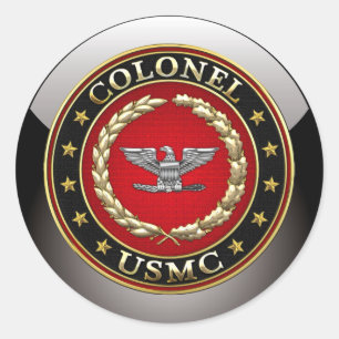 US Marines: Kolonel (USMC Col) [3D] Ronde Sticker