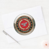 US Marines: Kolonel (USMC Col) [3D] Ronde Sticker (Envelop)