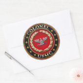 US Marines: Kolonel (USMC Col) [3D] Ronde Sticker (Envelop)