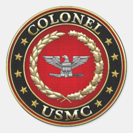 US Marines: Kolonel (USMC Col) [3D] Ronde Sticker