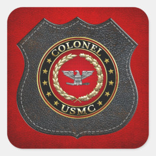 US Marines: Kolonel (USMC Col) [3D] Vierkante Sticker