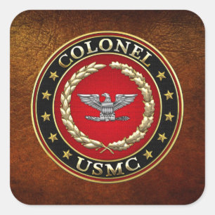 US Marines: Kolonel (USMC Col) [3D] Vierkante Sticker