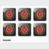 US Marines: Kolonel (USMC Col) [3D] Vierkante Sticker (Vel)