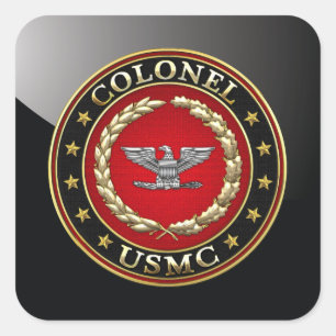 US Marines: Kolonel (USMC Col) [3D] Vierkante Sticker