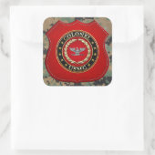 US Marines: Kolonel (USMC Col) [3D] Vierkante Sticker (Tas)
