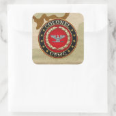 US Marines: Kolonel (USMC Col) [3D] Vierkante Sticker (Tas)
