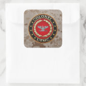 US Marines: Kolonel (USMC Col) [3D] Vierkante Sticker (Tas)