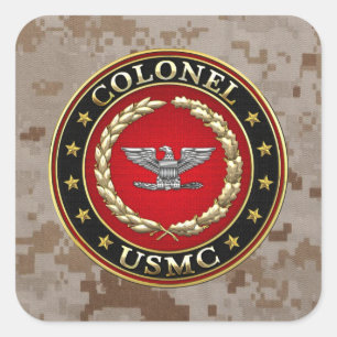 US Marines: Kolonel (USMC Col) [3D] Vierkante Sticker