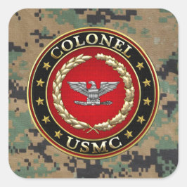 US Marines: Kolonel (USMC Col) [3D] Vierkante Sticker