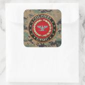 US Marines: Kolonel (USMC Col) [3D] Vierkante Sticker (Tas)