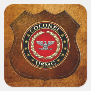US Marines: Kolonel (USMC Col) [3D] Vierkante Sticker