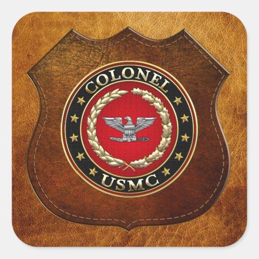 US Marines: Kolonel (USMC Col) [3D] Vierkante Sticker (Voorkant)