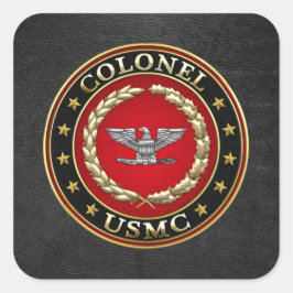 US Marines: Kolonel (USMC Col) [3D] Vierkante Sticker