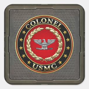 US Marines: Kolonel (USMC Col) [3D] Vierkante Sticker