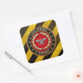 US Marines: Kolonel (USMC Col) [3D] Vierkante Sticker (Envelop)
