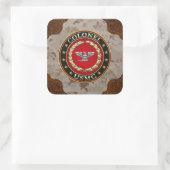 US Marines: Kolonel (USMC Col) [3D] Vierkante Sticker (Tas)