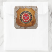 US Marines: Kolonel (USMC Col) [3D] Vierkante Sticker (Tas)