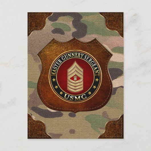 US Marines: Master Gunnery Sergeant (USMC MGySgt) Briefkaart (Voorkant)