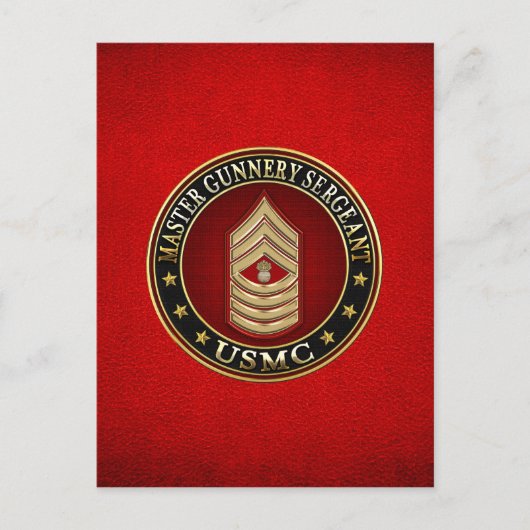 US Marines: Master Gunnery Sergeant (USMC MGySgt) Briefkaart (Voorkant)