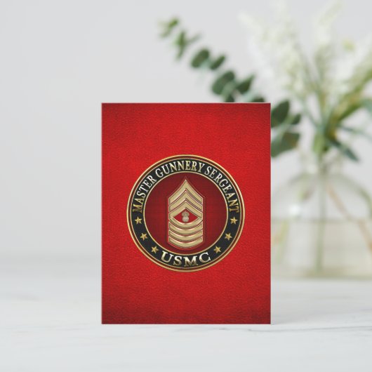 US Marines: Master Gunnery Sergeant (USMC MGySgt) Briefkaart (Staand voorkant)