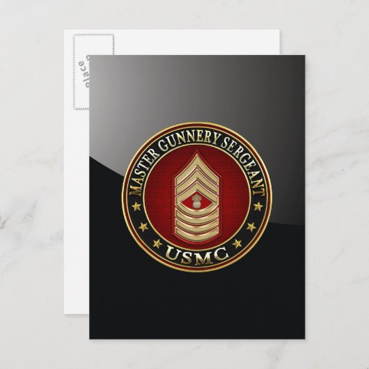 US Marines: Master Gunnery Sergeant (USMC MGySgt) Briefkaart (Voorkant / Achterkant)