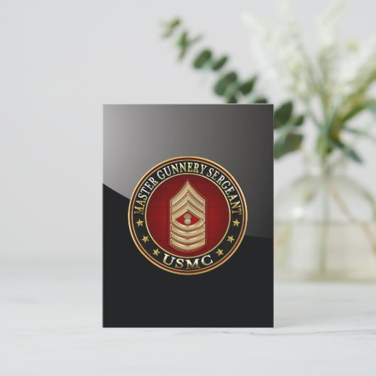 US Marines: Master Gunnery Sergeant (USMC MGySgt) Briefkaart (Staand voorkant)