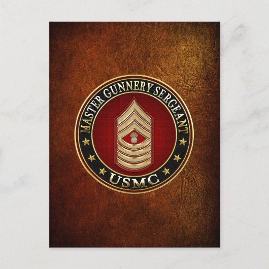 US Marines: Master Gunnery Sergeant (USMC MGySgt) Briefkaart (Voorkant)
