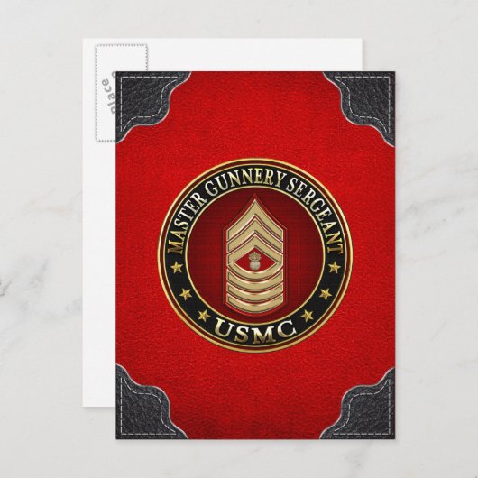US Marines: Master Gunnery Sergeant (USMC MGySgt) Briefkaart (Voorkant / Achterkant)