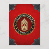 US Marines: Master Gunnery Sergeant (USMC MGySgt) Briefkaart (Voorkant)