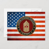 US Marines: Master Gunnery Sergeant (USMC MGySgt) Briefkaart (Voorkant / Achterkant)