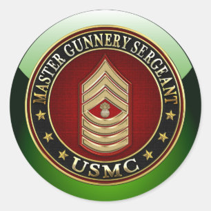 US Marines: Master Gunnery Sergeant (USMC MGySgt) Ronde Sticker