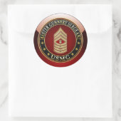 US Marines: Master Gunnery Sergeant (USMC MGySgt) Ronde Sticker (Tas)