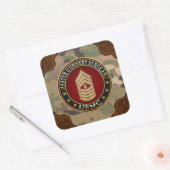 US Marines: Master Gunnery Sergeant (USMC MGySgt) Vierkante Sticker (Envelop)