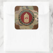 US Marines: Master Gunnery Sergeant (USMC MGySgt) Vierkante Sticker (Tas)