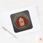 US Marines: Master Gunnery Sergeant (USMC MGySgt) Vierkante Sticker (Envelop)
