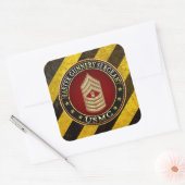 US Marines: Master Gunnery Sergeant (USMC MGySgt) Vierkante Sticker (Envelop)