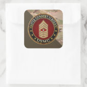 US Marines: Master Gunnery Sergeant (USMC MGySgt) Vierkante Sticker (Tas)