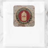 US Marines: Master Gunnery Sergeant (USMC MGySgt) Vierkante Sticker (Tas)
