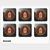 US Marines: Master Gunnery Sergeant (USMC MGySgt) Vierkante Sticker (Vel)