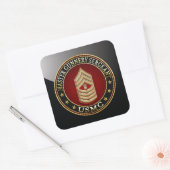US Marines: Master Gunnery Sergeant (USMC MGySgt) Vierkante Sticker (Envelop)