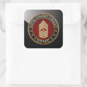 US Marines: Master Gunnery Sergeant (USMC MGySgt) Vierkante Sticker (Tas)