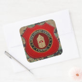 US Marines: Master Gunnery Sergeant (USMC MGySgt) Vierkante Sticker (Envelop)