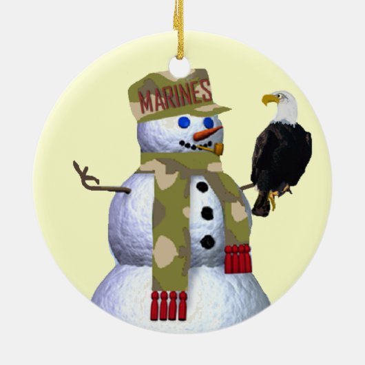US Marines Snowman Ornament (Achterkant)
